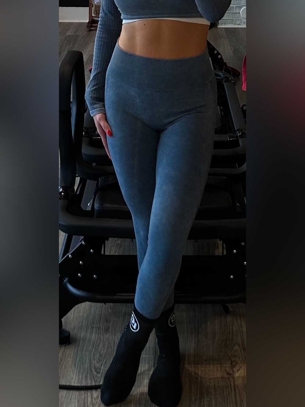 High-Waisted Blue Seamless Leggings
